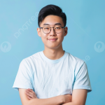 pngtree asian male student portrait isolated on blue background picture image 15515116
